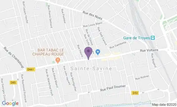 Localisation Banque Postale Agence de Sainte Savine