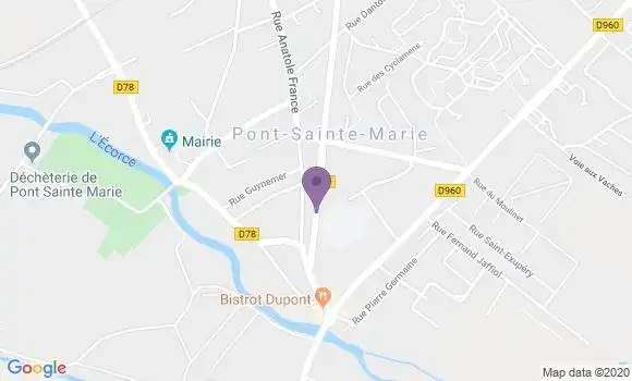 Localisation Banque Postale Agence de Pont Sainte Marie