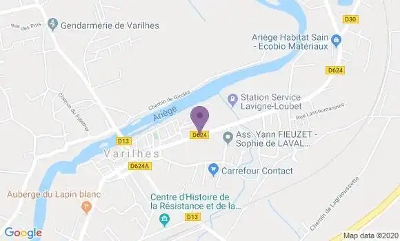 Localisation Banque Postale Agence de Varilhes