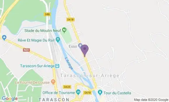 Localisation Banque Postale Agence de Tarascon sur Ariège
