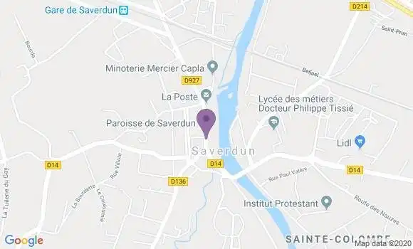 Localisation Banque Postale Agence de Saverdun