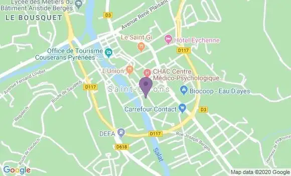 Localisation Banque Postale Agence de Saint Girons