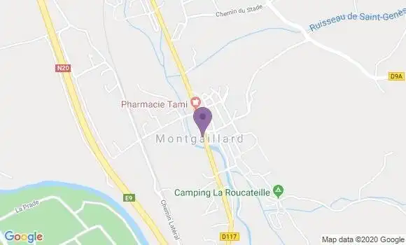 Localisation Banque Postale Agence de Montgaillard