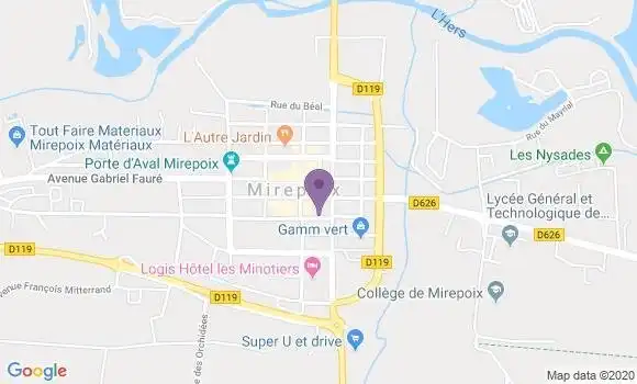 Localisation Banque Postale Agence de Mirepoix