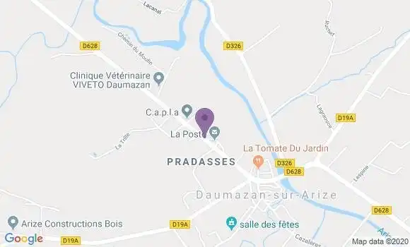 Localisation Banque Postale Agence de Daumazan sur Arize