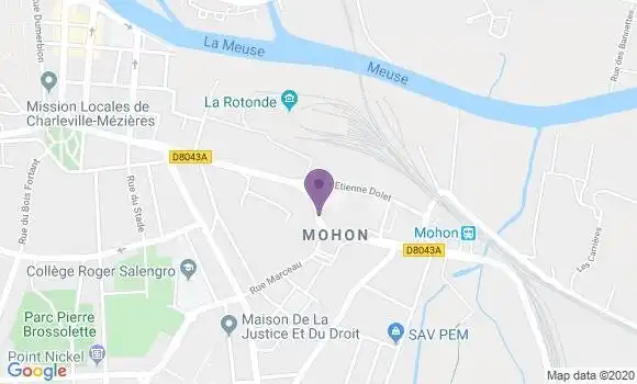 Localisation Banque Postale Agence de Charleville Mezières Mohon