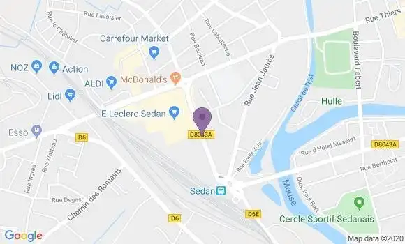 Localisation Banque Postale Agence de Sedan Torcy