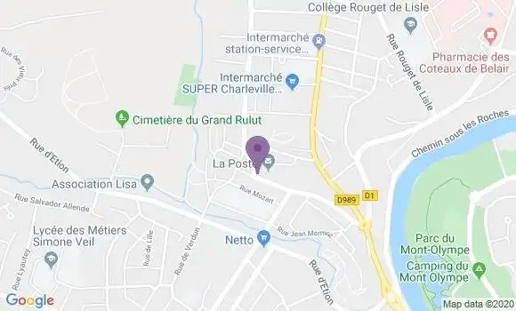 Localisation Banque Postale Agence de Charleville Mezières Houillère
