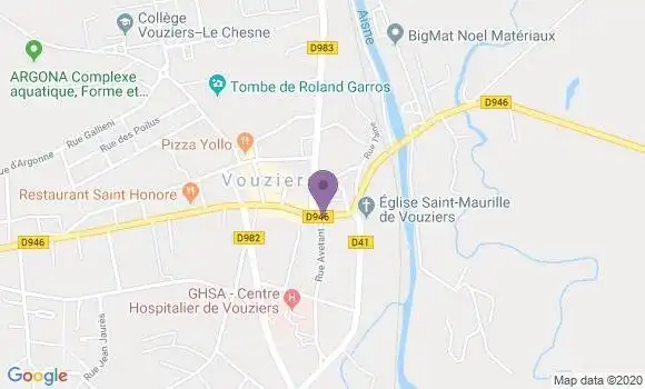 Localisation Banque Postale Agence de Vouziers
