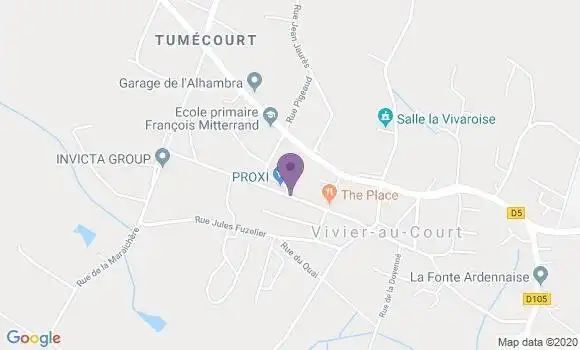 Localisation Banque Postale Agence de Vivier au Court