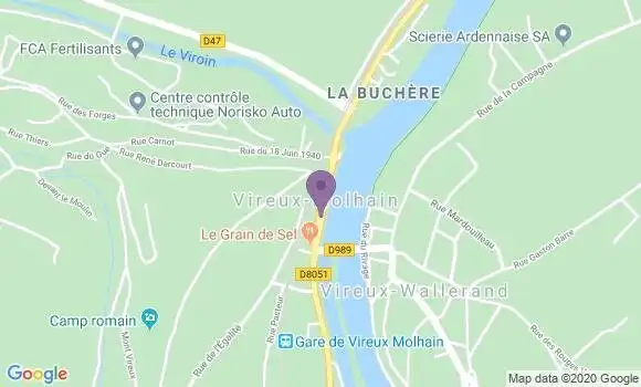 Localisation Banque Postale Agence de Vireux Molhain