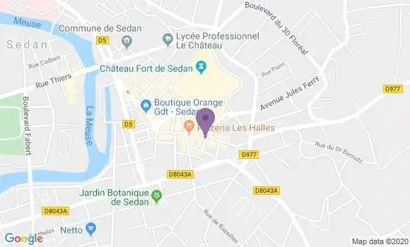 Localisation Banque Postale Agence de Sedan Turenne
