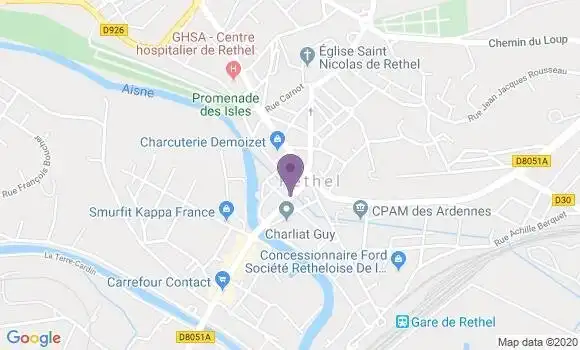 Localisation Banque Postale Agence de Rethel