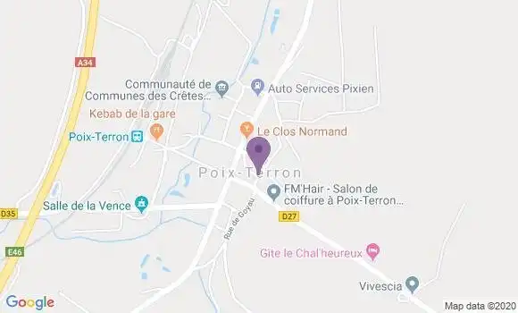 Localisation Banque Postale Agence de Poix Terron