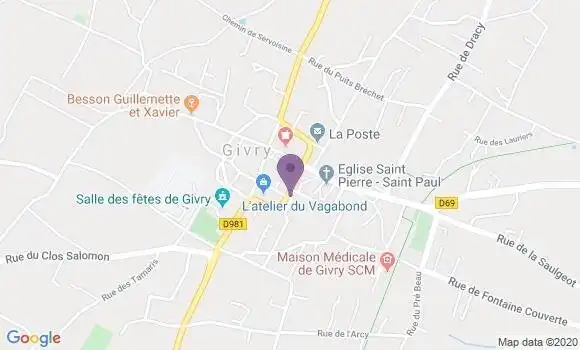 Localisation LCL Agence de Givry