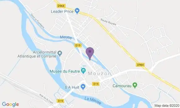 Localisation Banque Postale Agence de Mouzon