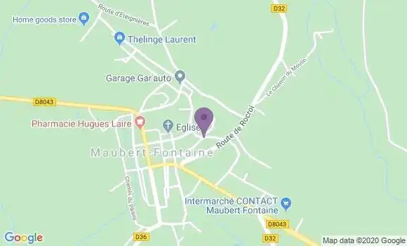 Localisation Banque Postale Agence de Maubert Fontaine