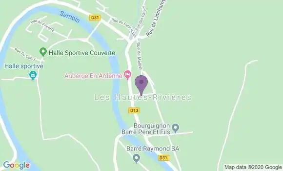 Localisation Banque Postale Agence de Les Hautes Rivières