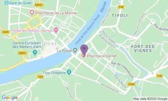Localisation Banque Postale Agence de Givet