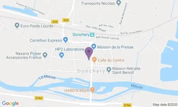 Localisation Banque Postale Agence de Donchery