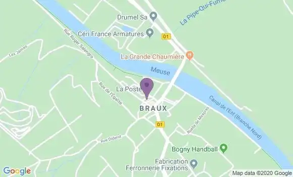 Localisation Banque Postale Agence de Bogny sur Meuse