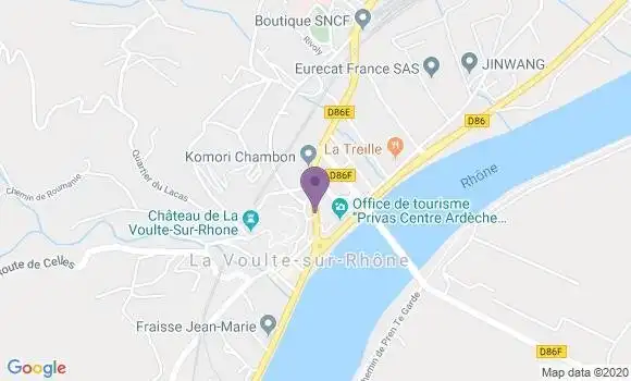 Localisation Banque Postale Agence de La Voulte sur Rhône