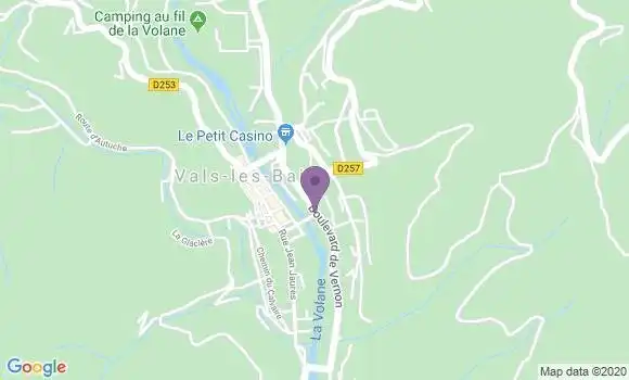Localisation Banque Postale Agence de Vals les Bains