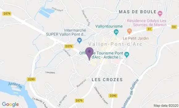 Localisation Banque Postale Agence de Vallon Pont d