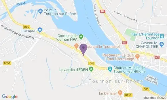 Localisation Banque Postale Agence de Tournon sur Rhône
