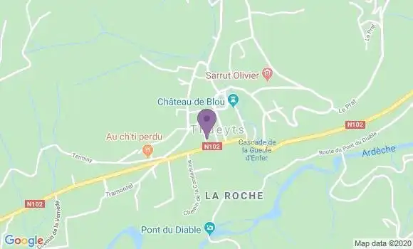 Localisation Banque Postale Agence de Thueyts