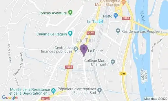 Localisation Banque Postale Agence de Le Teil