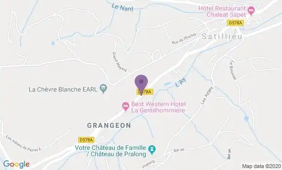 Localisation Banque Postale Agence de Satillieu