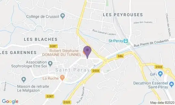 Localisation Banque Postale Agence de Saint Péray