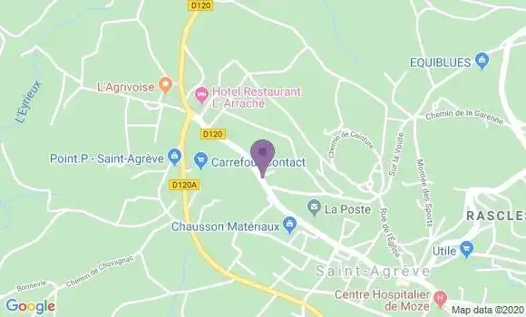 Localisation Banque Postale Agence de Saint Agrève