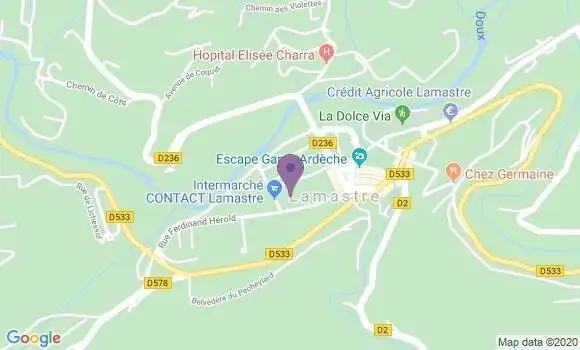 Localisation Banque Postale Agence de Lamastre
