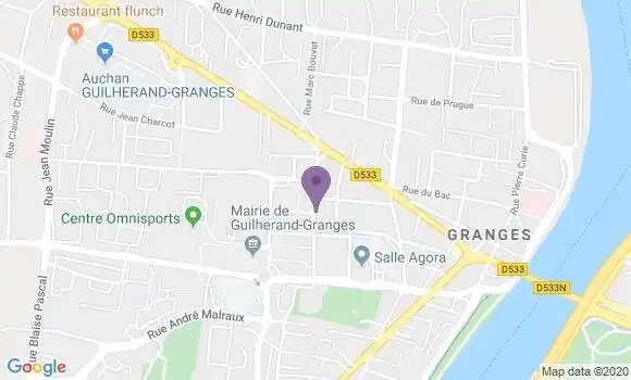 Localisation Banque Postale Agence de Guilherand Granges