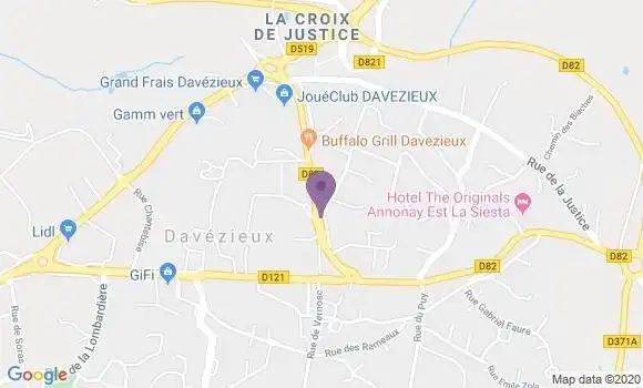 Localisation Banque Postale Agence de Davézieux