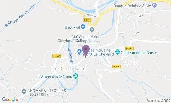Localisation Banque Postale Agence de Le Cheylard