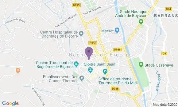 Localisation LCL Agence de Bagnères de Bigorre