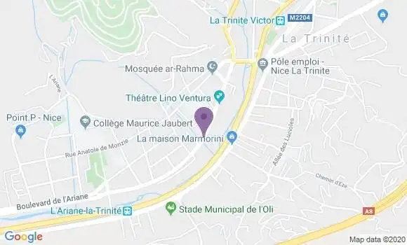 Localisation Banque Postale Agence de Nice l