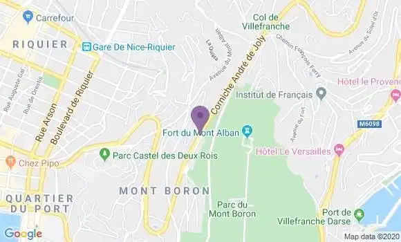 Localisation Banque Postale Agence de Nice Mont Alban