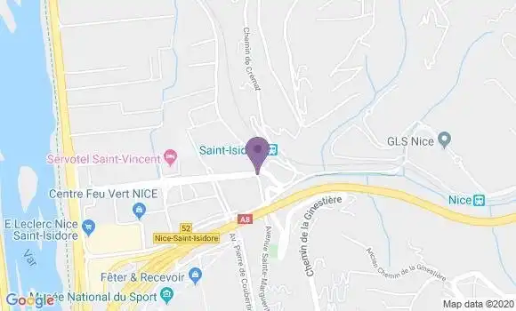 Localisation Banque Postale Agence de Nice Saint Isidore