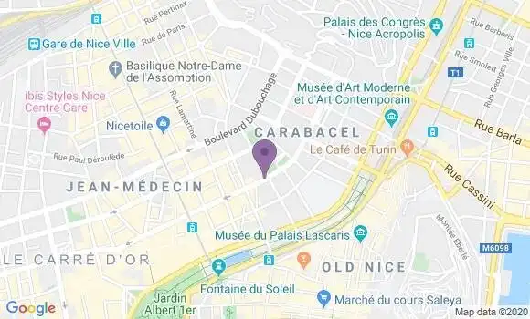 Localisation Banque Postale Agence de Nice Wilson