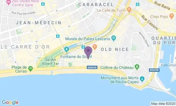 Localisation Banque Postale Agence de Nice Marché aux Fleurs