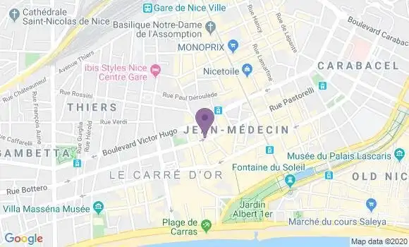 Localisation Banque Postale Agence de Nice Grimaldi
