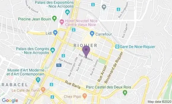 Localisation Banque Postale Agence de Nice Garibaldi