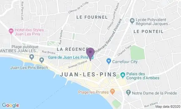 Localisation Banque Postale Agence de Juan les Pins