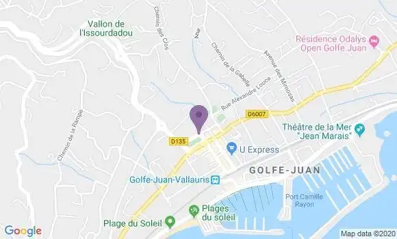 Localisation Banque Postale Agence de Vallauris Le Golfe Juan