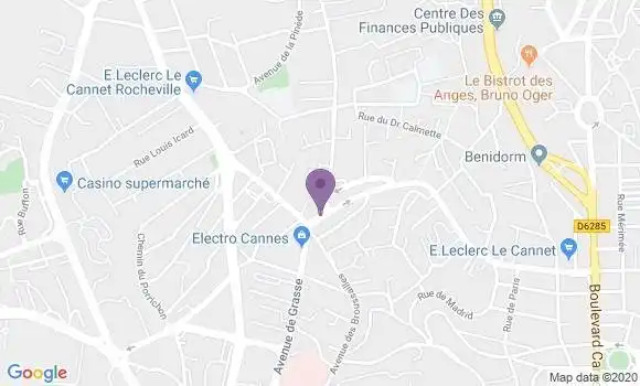 Localisation Banque Postale Agence de Le Cannet Rocheville
