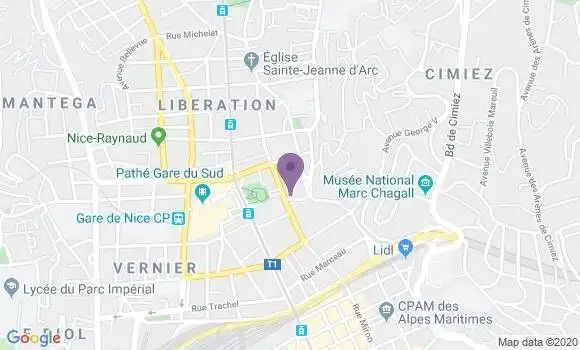 Localisation Banque Postale Agence de Nice Malaussena